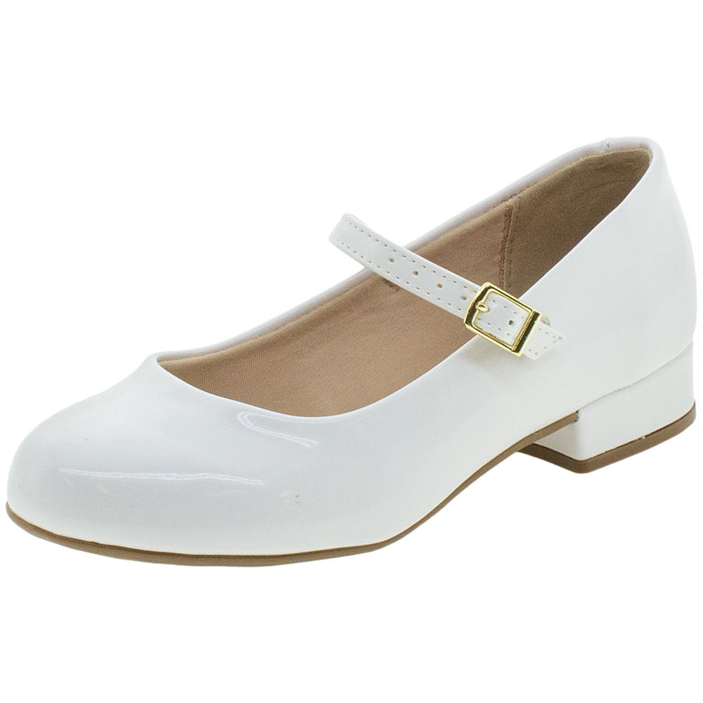 Sapatilha Feminina Sapato Boneca Infantil Branco Sapatos Para