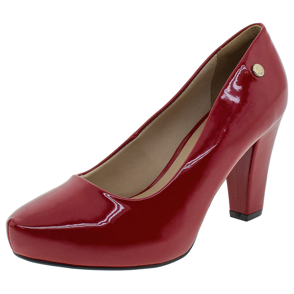 Sapato Feminino Salto Alto Via Uno 321002 Vermelho cloviscalcados