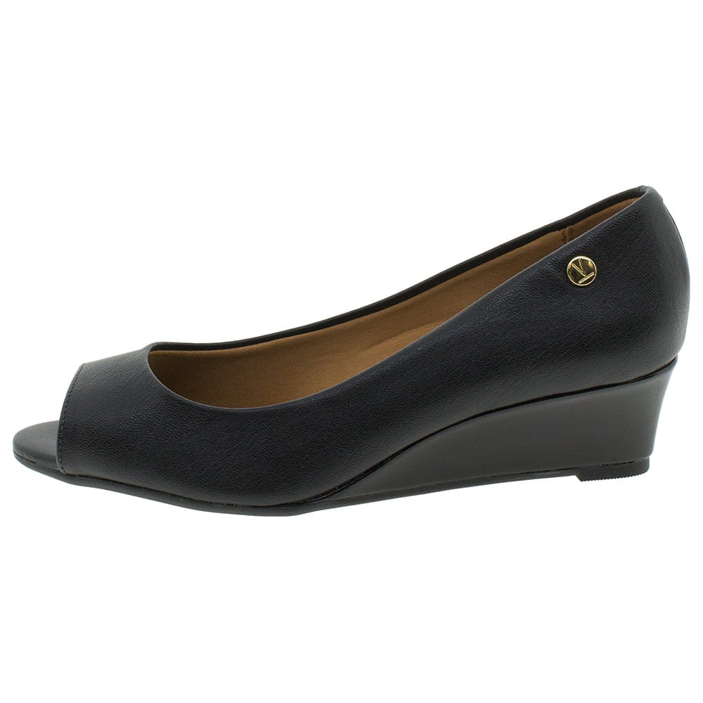 Peep Toe Feminino Anabela Vizzano - 1320100 Preto - Cloviscalcados