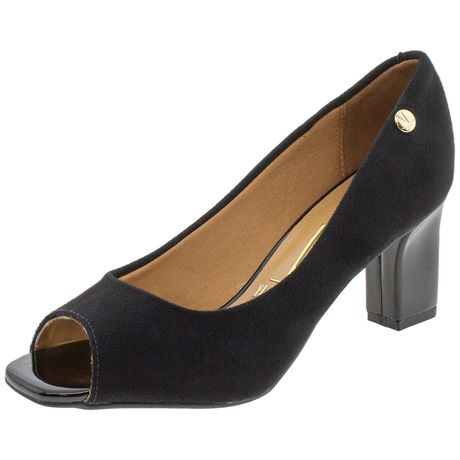 Peep toe vizzano hot sale salto grosso preto