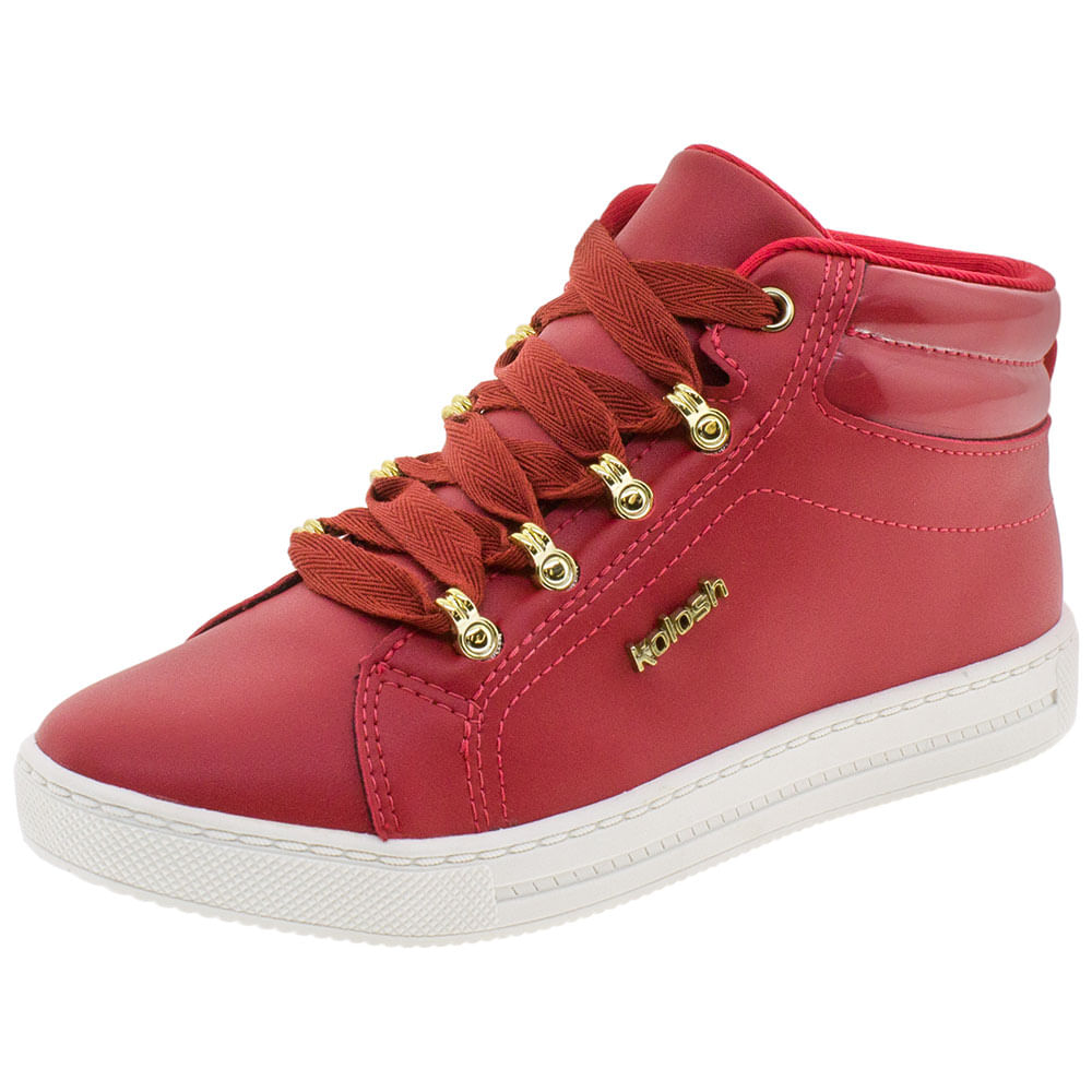 Tênis Feminino Cano Alto Kolosh C1621 Vermelho cloviscalcados