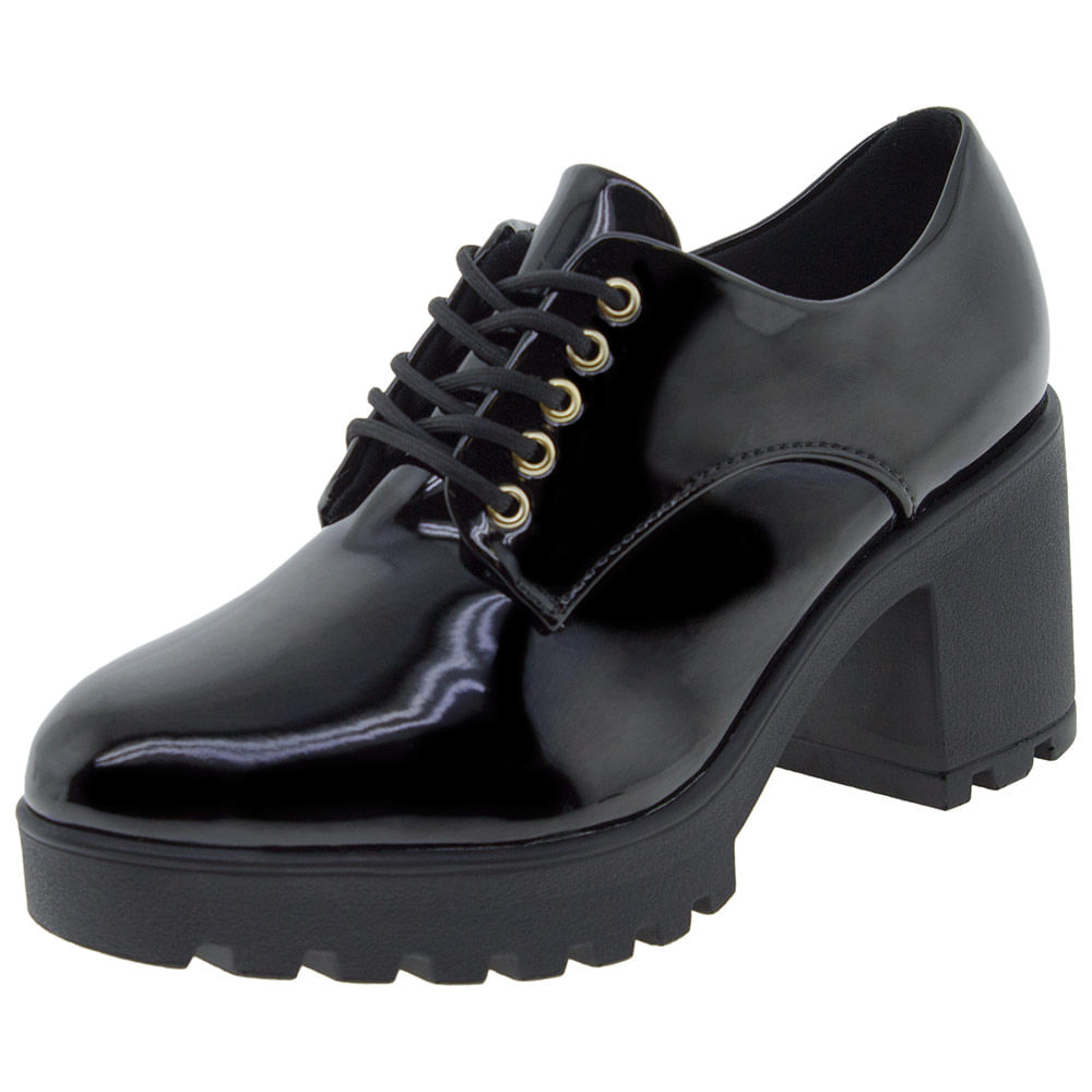 Sapato Feminino Oxford Vizzano 1294100 Verniz/preto cloviscalcados - Main Image