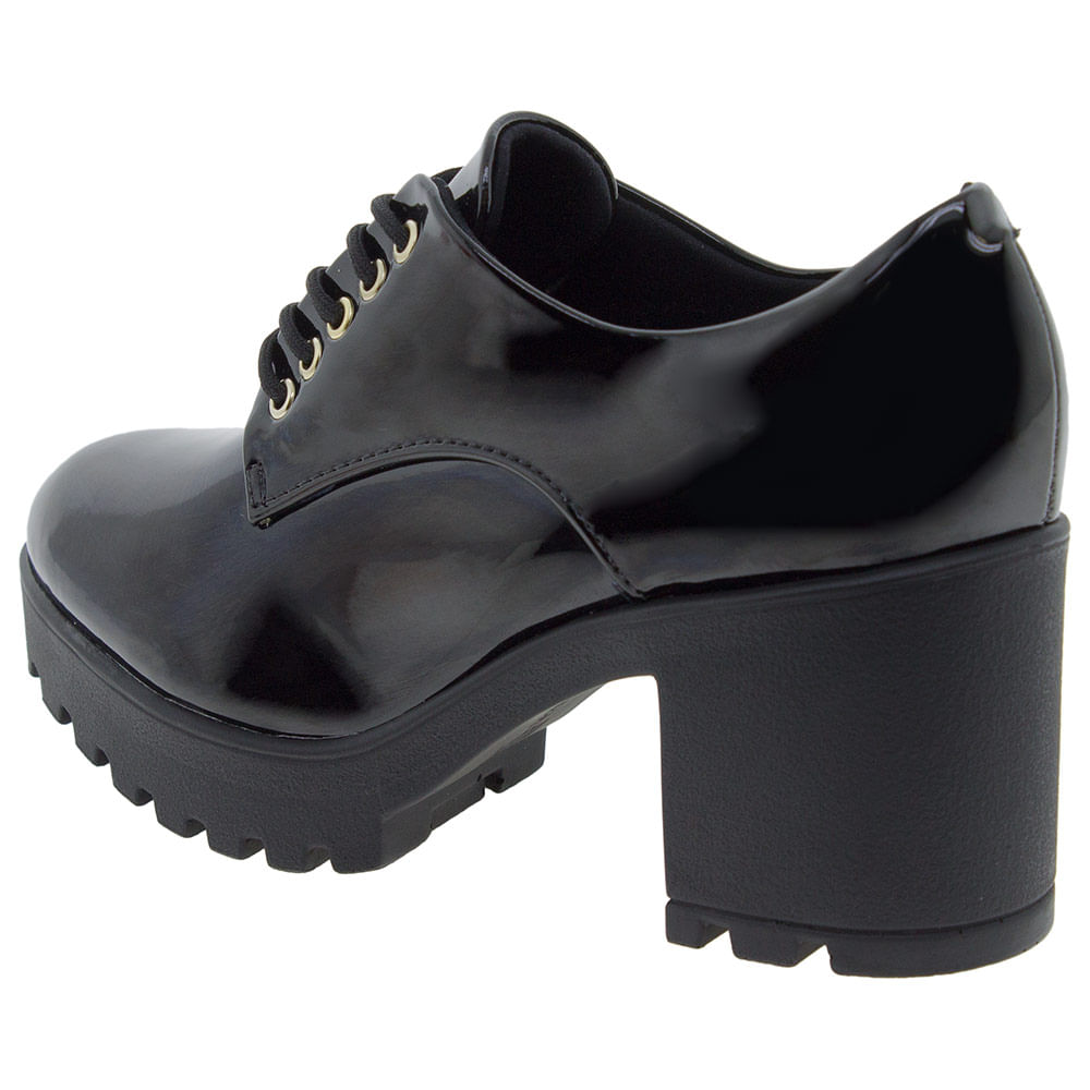 Verniz Sapato Oxford Salto Alto Feminino Vizzano Sapato Oxford