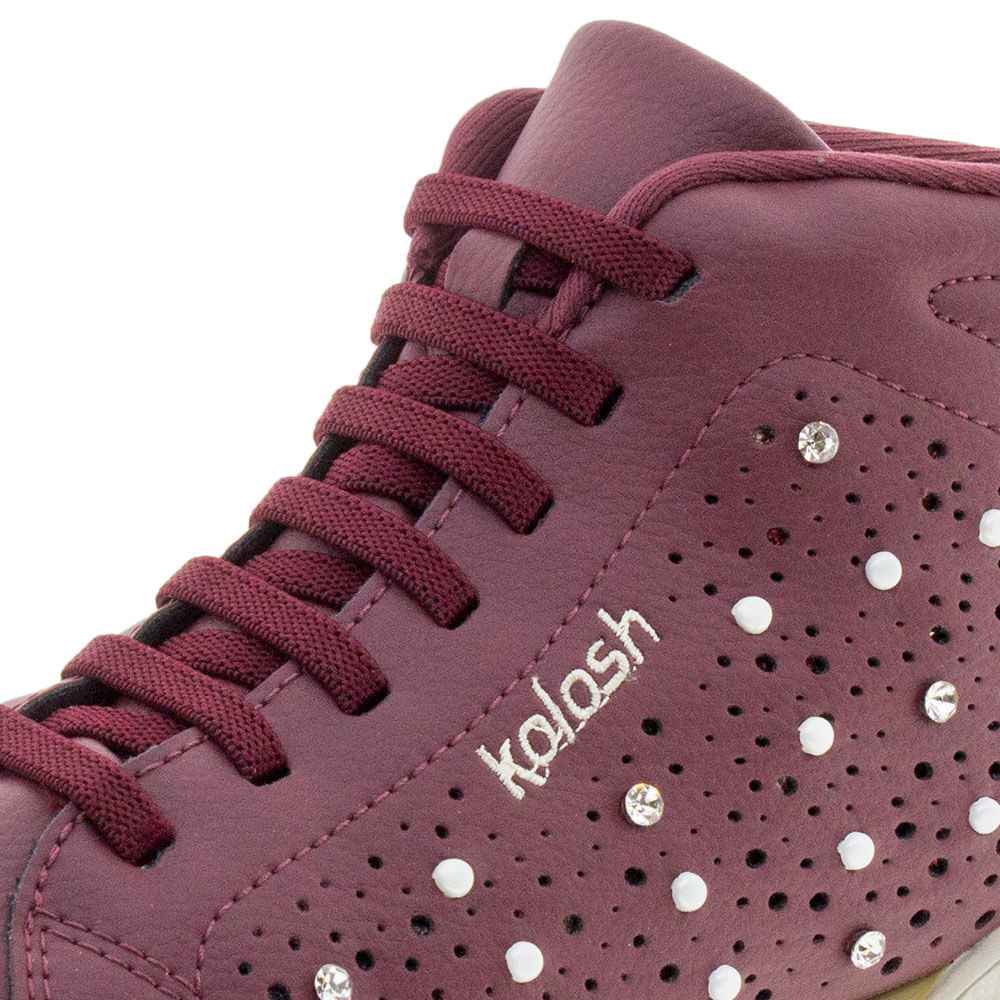 Tenis kolosh vinho cano alto fashion