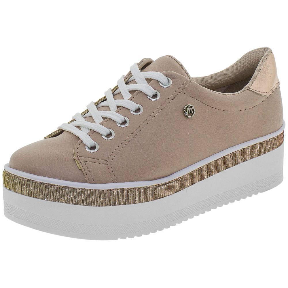 Tênis Feminino Flatform Via Marte 1914102 Bege cloviscalcados