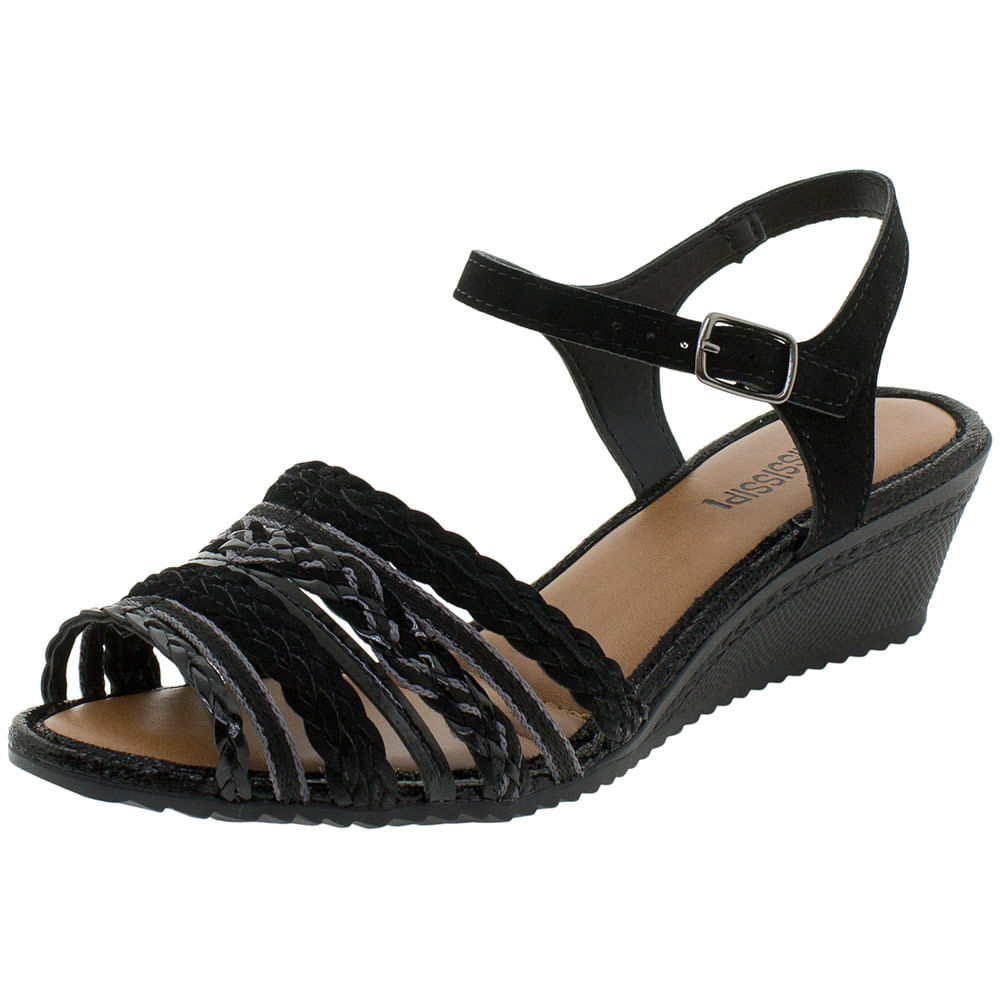 Sandália Feminina Anabela Mississipi X9801 PRETO 34