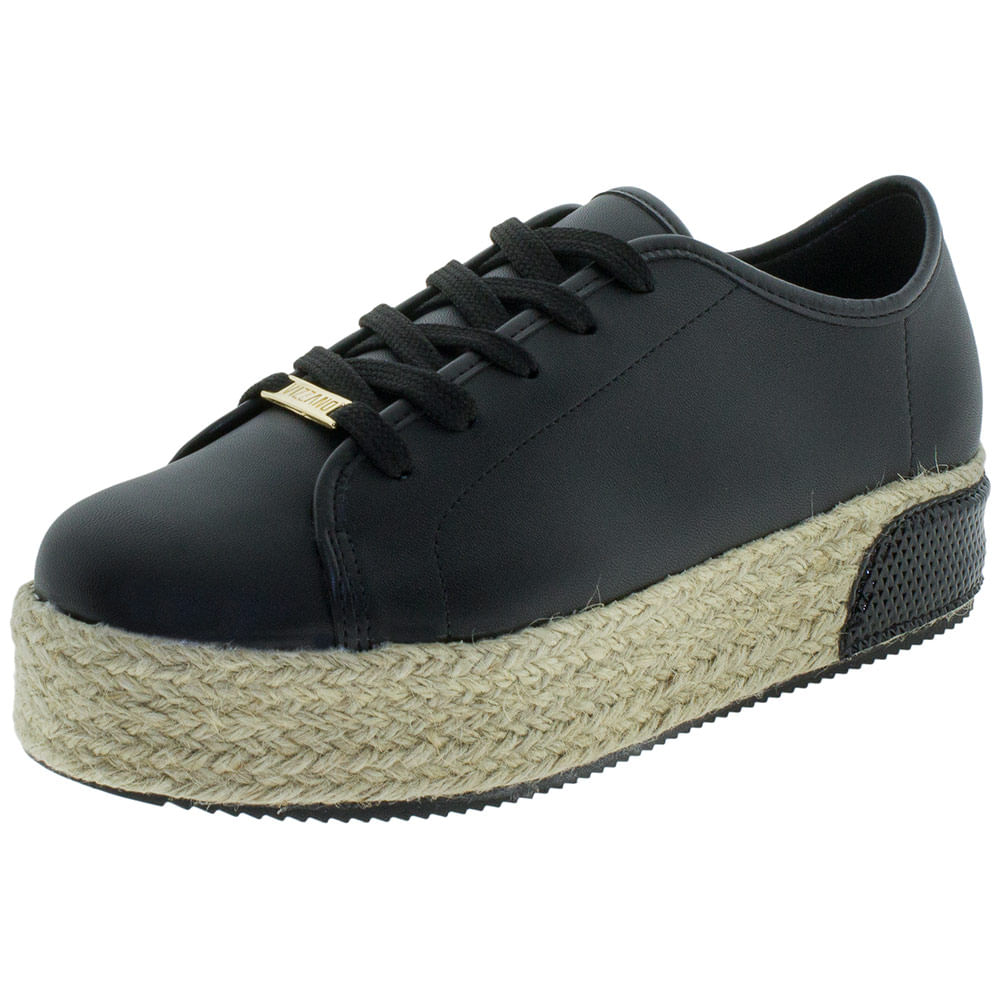 Vizzano Flatform TÃªnis Vizzano Listras Preto TÃªnis Flatform