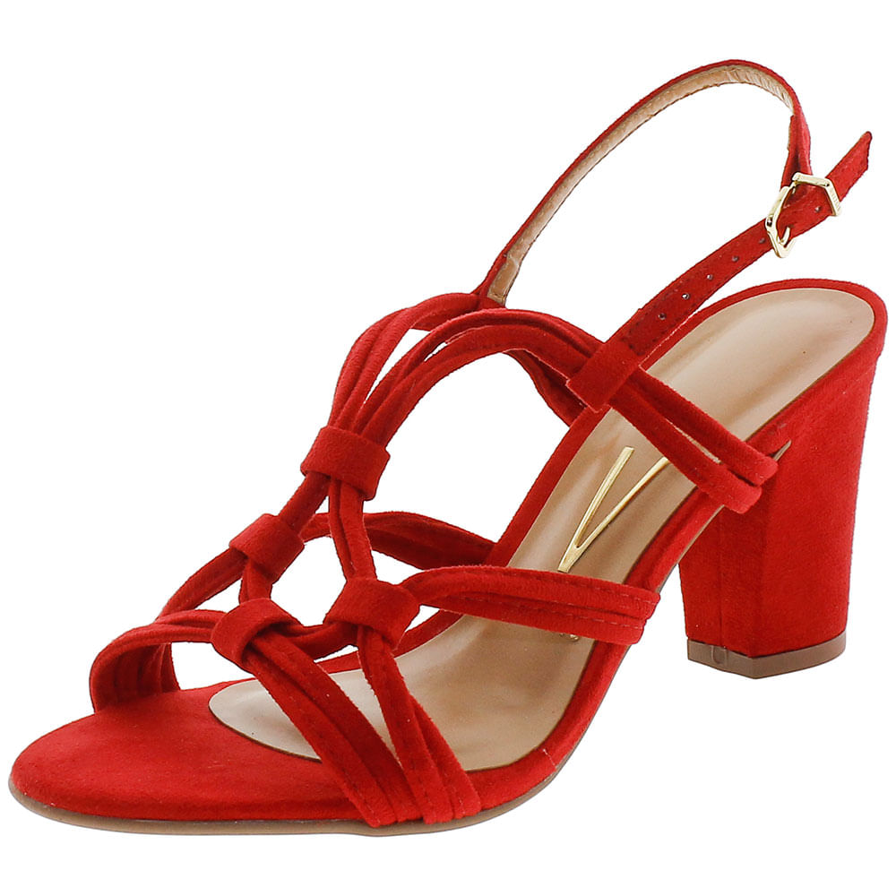 Sandália Feminina Salto Alto Vizzano 6262267 Vermelho