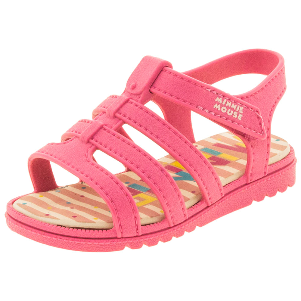 Sandália Infantil Baby Mickey e Minnie Rosa Grendene Kids 21691