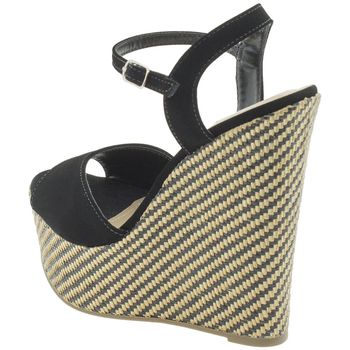 sandália anabela via marte trançada corda