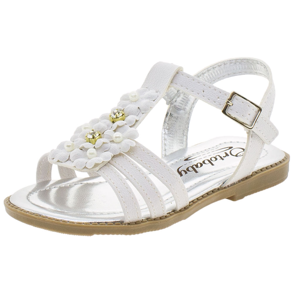 Sandália Infantil Feminina Ortobaby 6751 Branco cloviscalcados