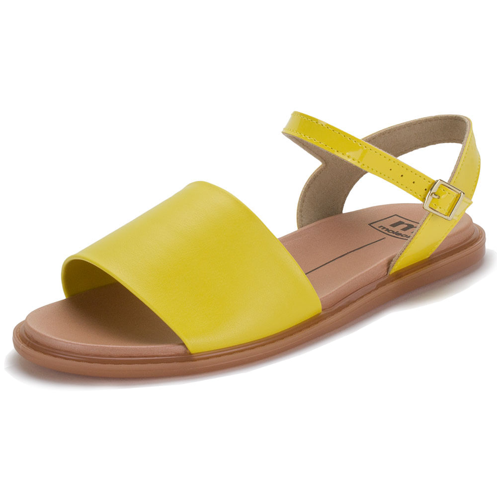 Sandália Feminina Avarca Moleca 5450100 Amarelo cloviscalcados