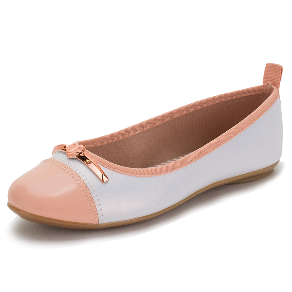 Sapatilha Infantil Feminina Molekinha 2502356 Branco/bege
