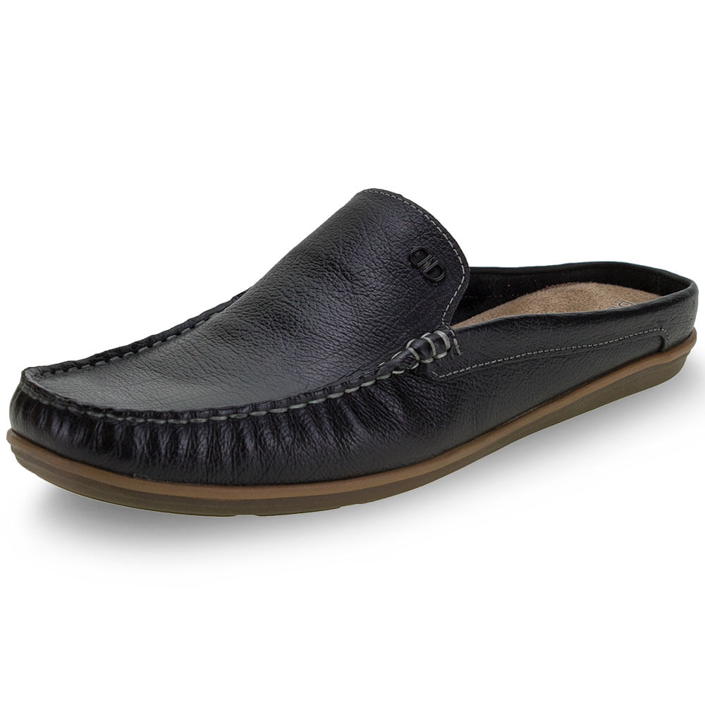 Tênis Mule Masculino Tênis Masculino Mule Couro Calce Fácil