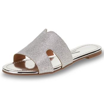 Sandália Feminina Rasteira Vizzano - 6371122 Prata - cloviscalcados