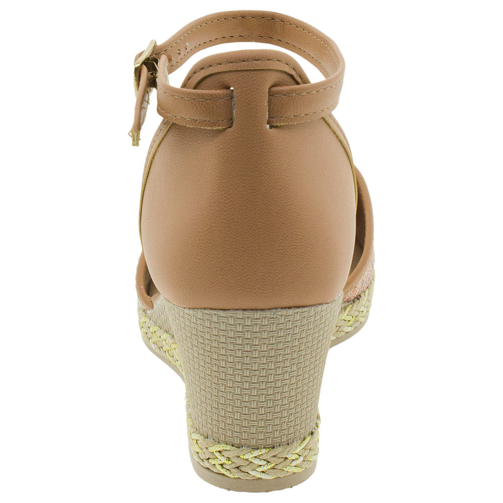 Sandália Feminina Espadrille Mississipi X8623 Caramelo