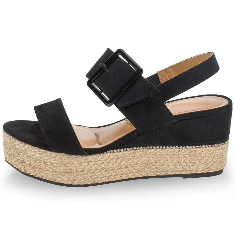 Sandália Feminina Anabela Vizzano 6407102 Preto/camurça 34