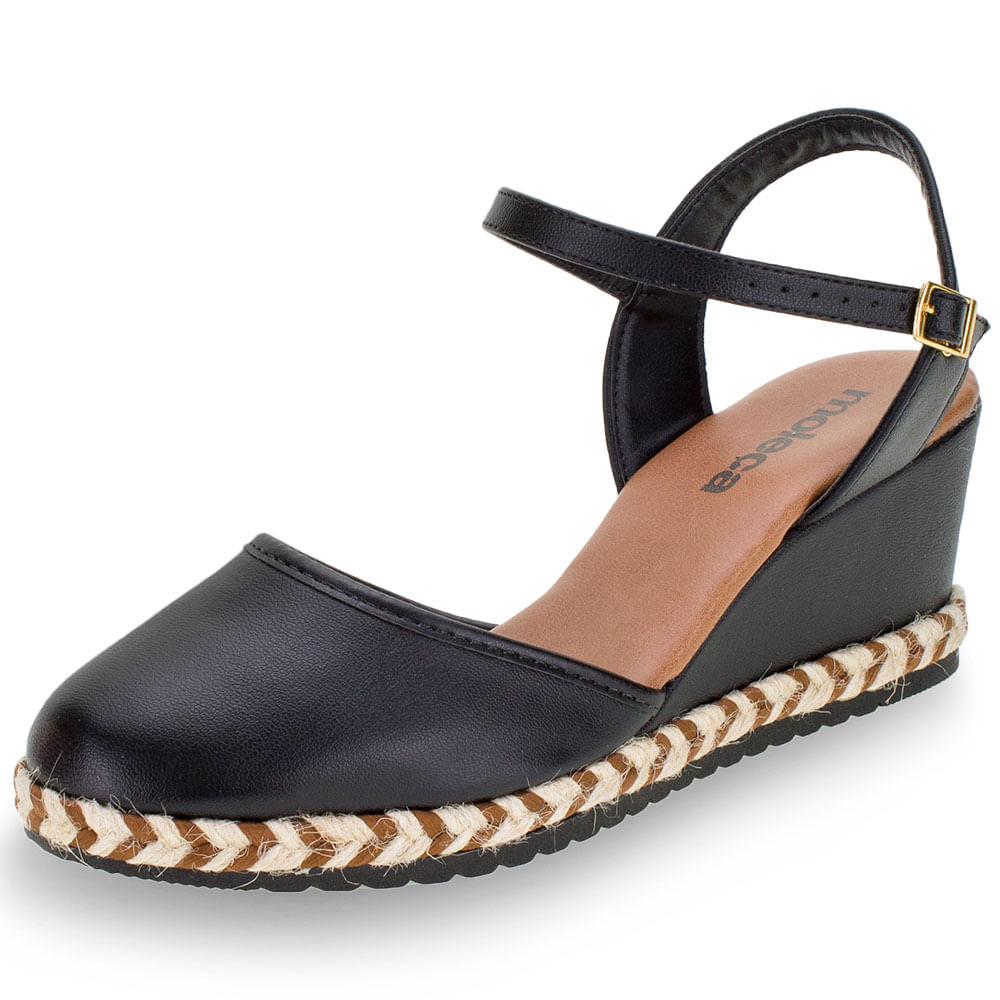 Sapato Feminino Espadrille Moleca 5681100 PRETO 34
