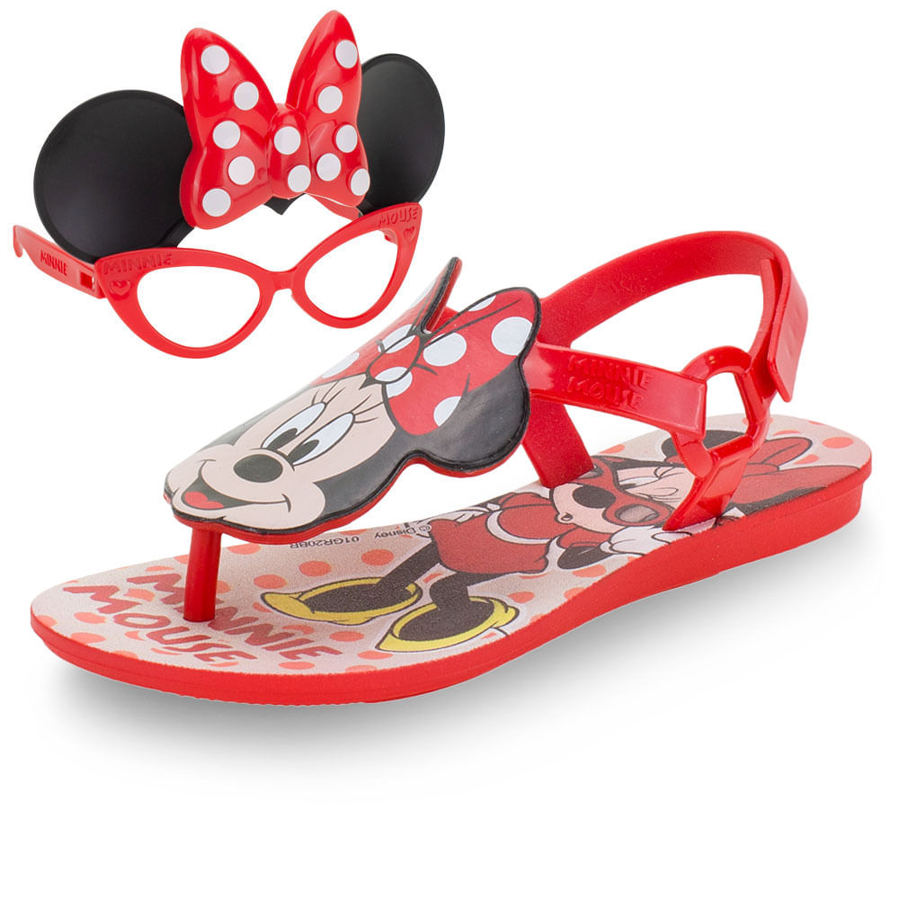Sandália Infantil Feminina Minnie Grendene Kids 22160 VERMELHO 25