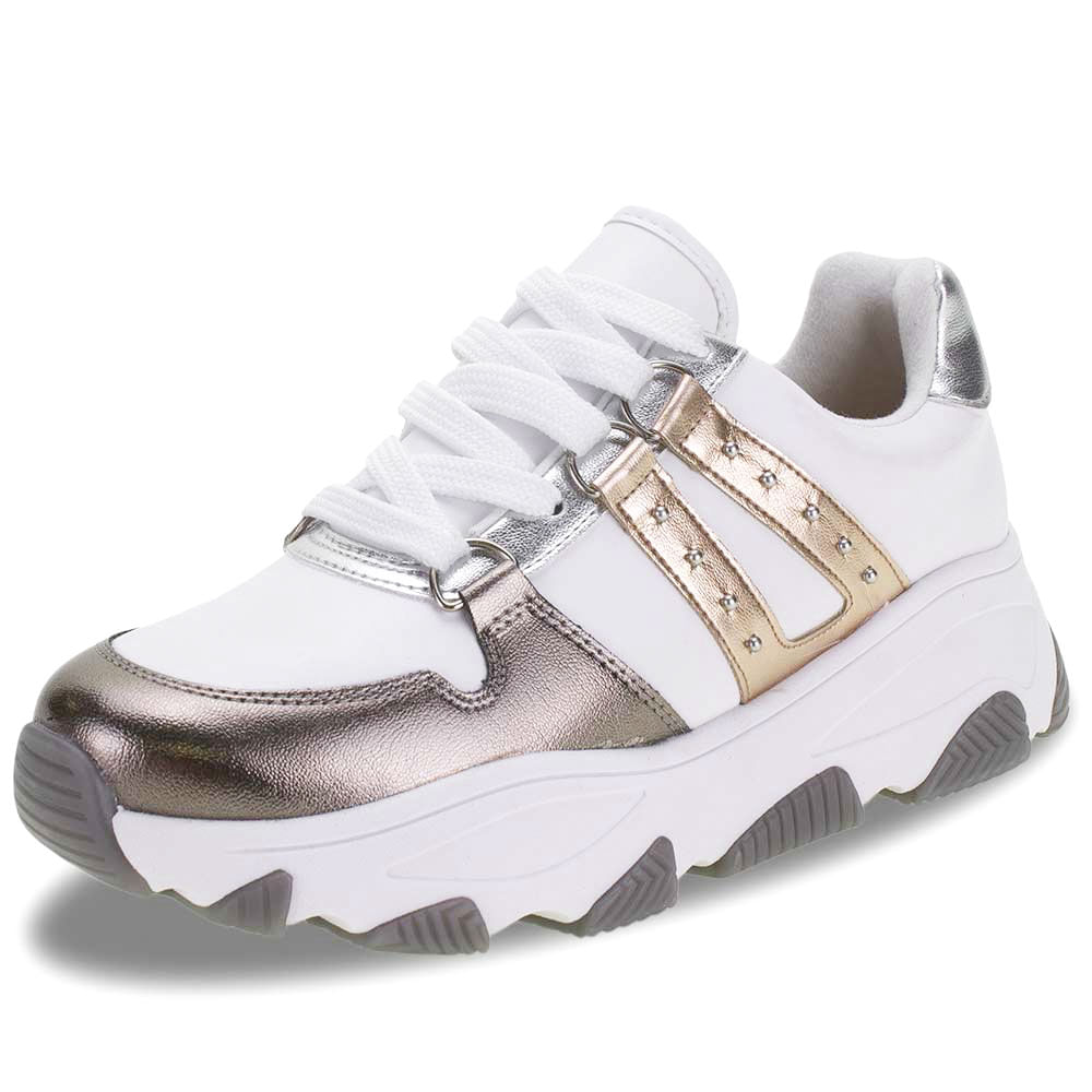Vizzano Feminino TÃªnis Vizzano Dad Sneaker Chunky Branco Tênis
