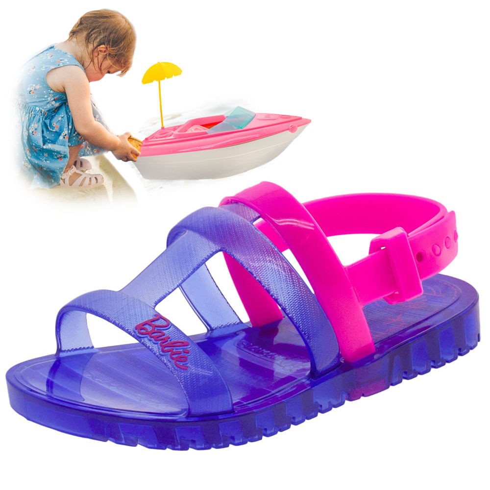 Sandália Infantil Iate da Barbie Grendene Kids 22002 Azul/rosa - Main Image