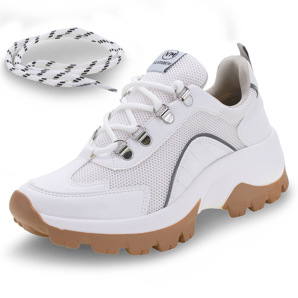 Tênis Feminino Dad Sneaker Via Marte 207661 Branco cloviscalcados