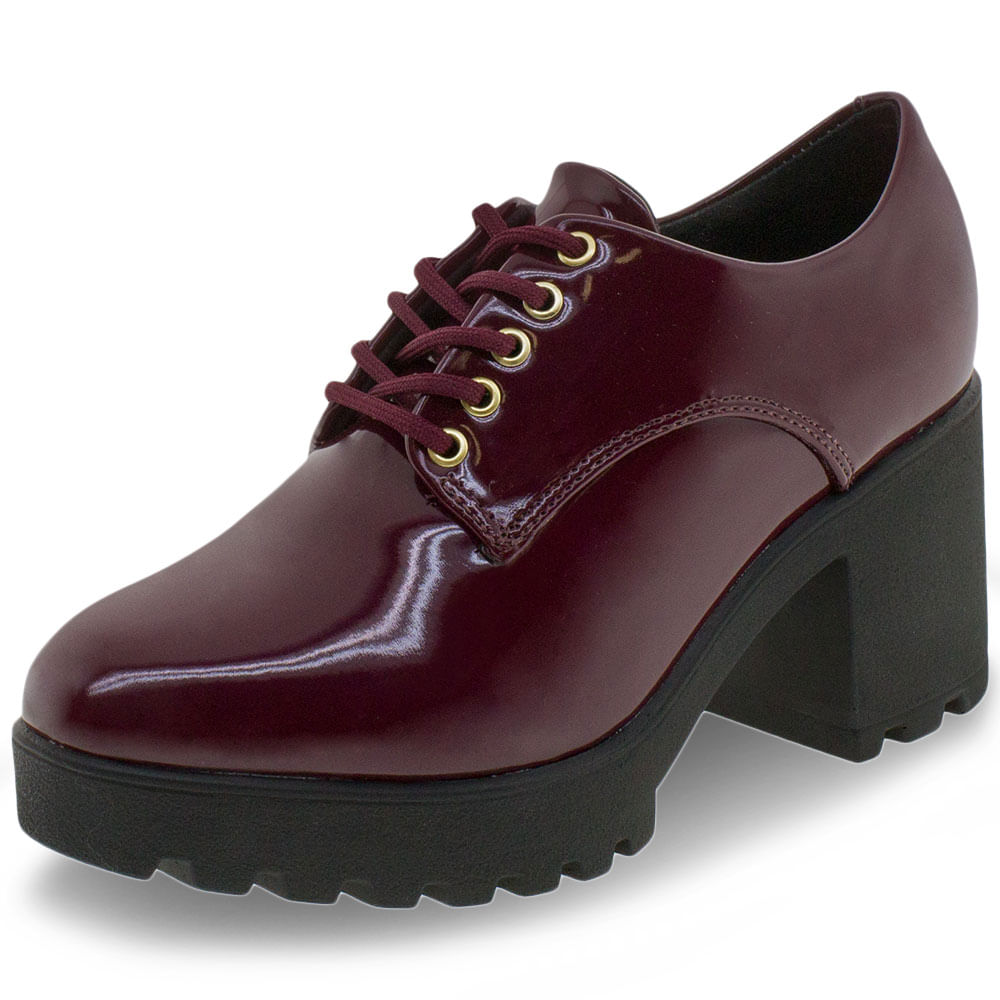 Sapato Feminino Oxford Vizzano 1294100 Vinho cloviscalcados