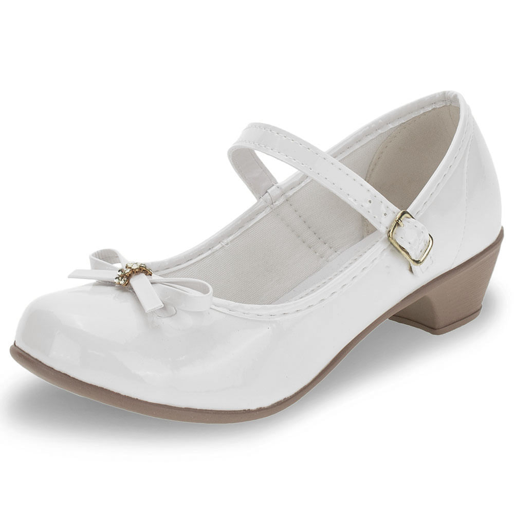 Sapato Infantil Feminino Bonekinha 31001 Branco 01 cloviscalcados
