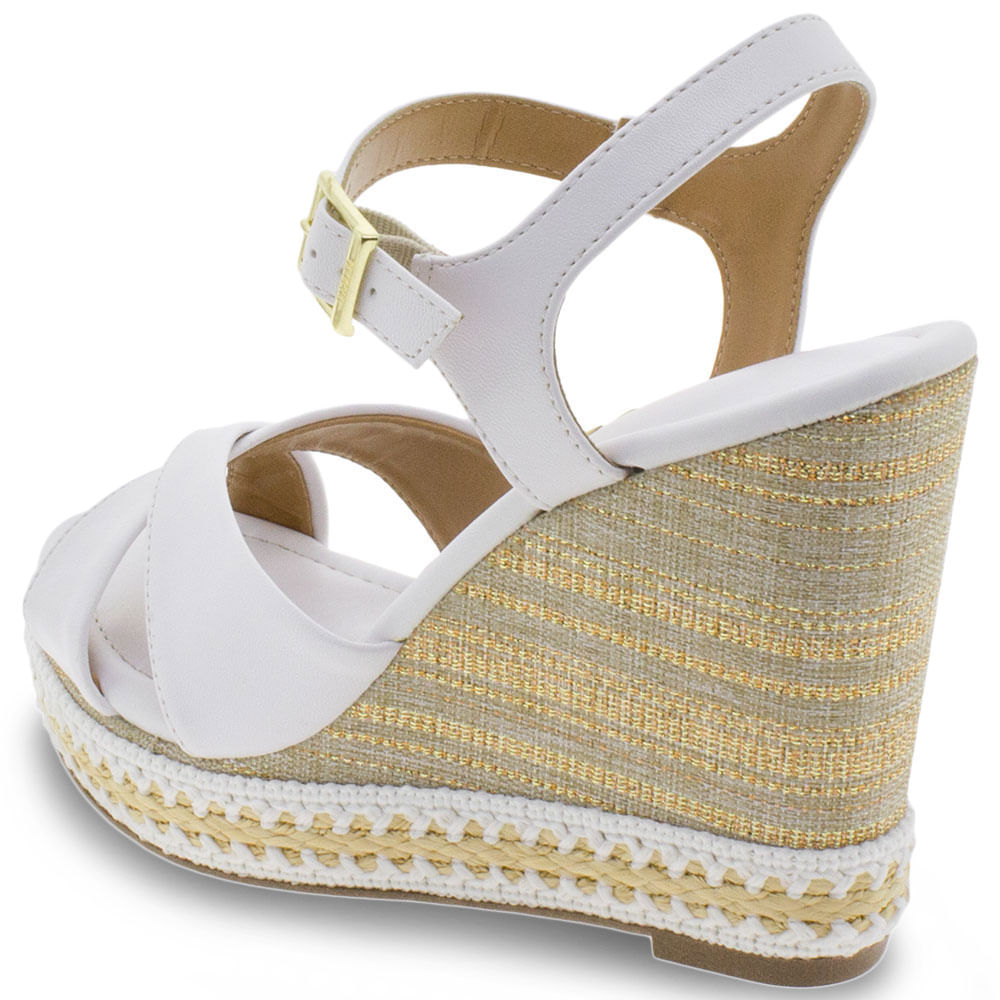 Sandália Feminina Anabela Vizzano - 62834043 Branco - Cloviscalcados