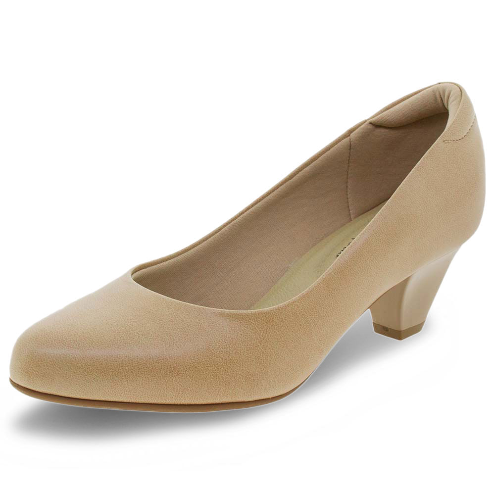 Sapato Feminino Salto Médio Modare - 7005100 Bege 01 - cloviscalcados