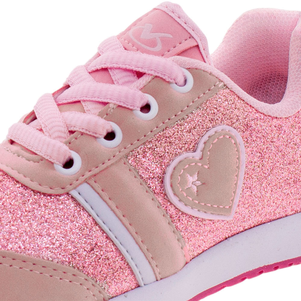 Tênis Infantil Feminino Via Vip Vnj254 Rosa cloviscalcados