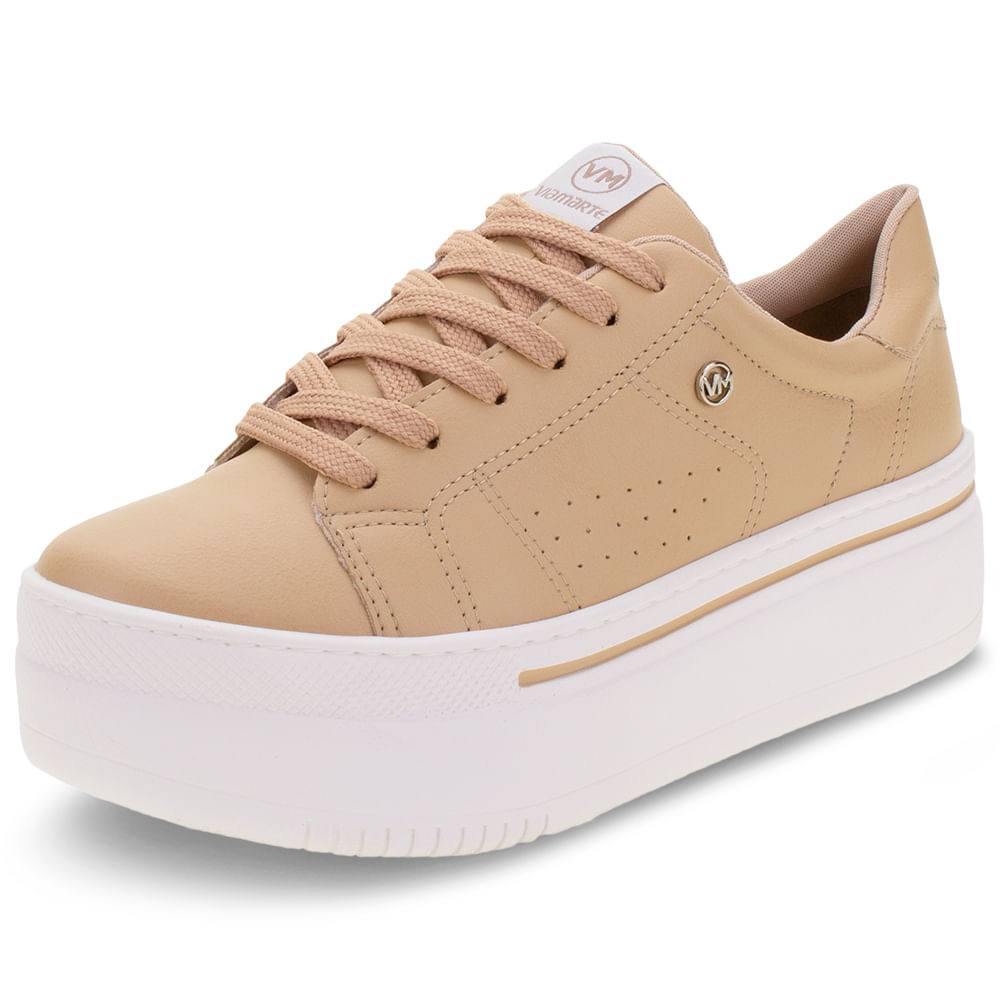Tênis Feminino Flatform Via Marte 202881 BEGE 34