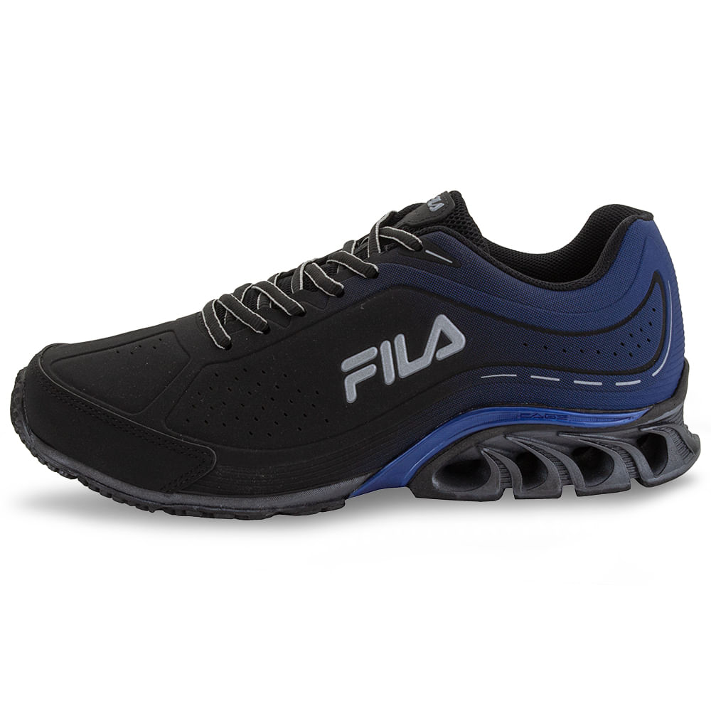 Tênis Masculino Cage Python Preto/Azul Fila 11J481X cloviscalcados
