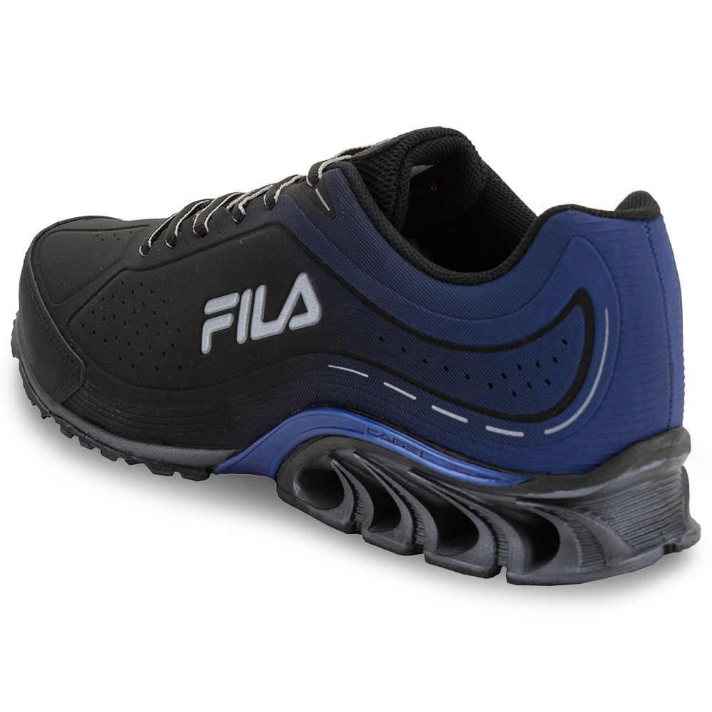 Tênis Masculino Cage Python Preto/Azul Fila 11J481X cloviscalcados