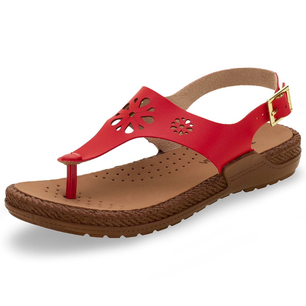 Sandália Feminina Rasteira Terra Agua 340013 cloviscalcados