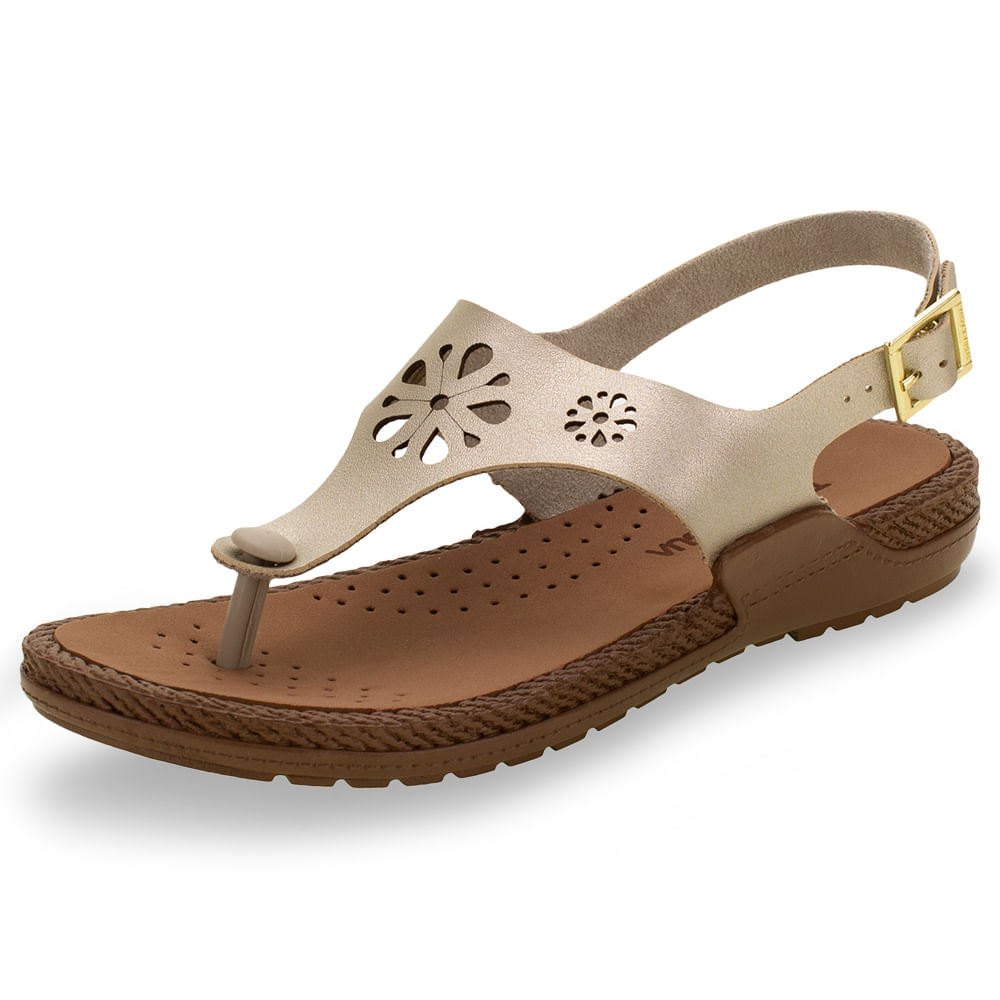 Sandália Feminina Rasteira Terra Agua 340013 cloviscalcados