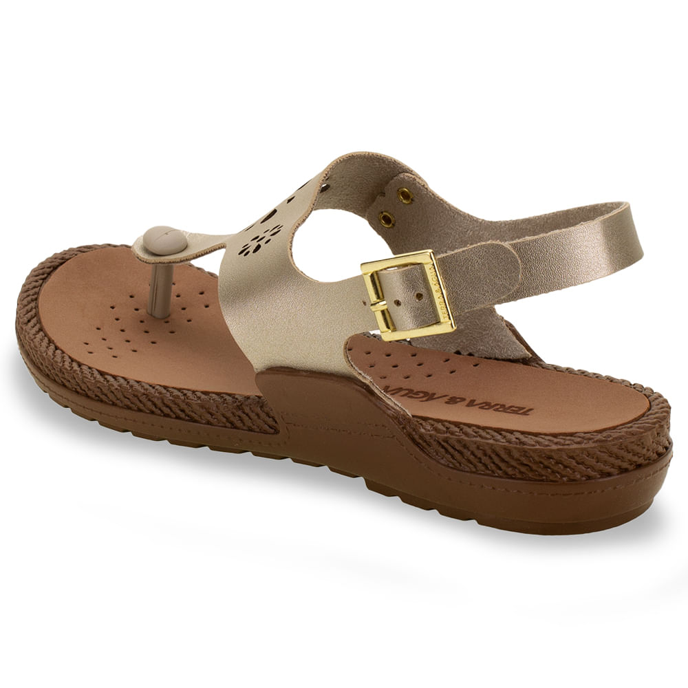 Sandália Feminina Rasteira Terra Agua 340013 cloviscalcados