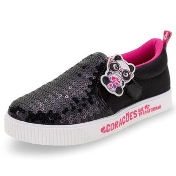 tenis infantil feminino preto pampili