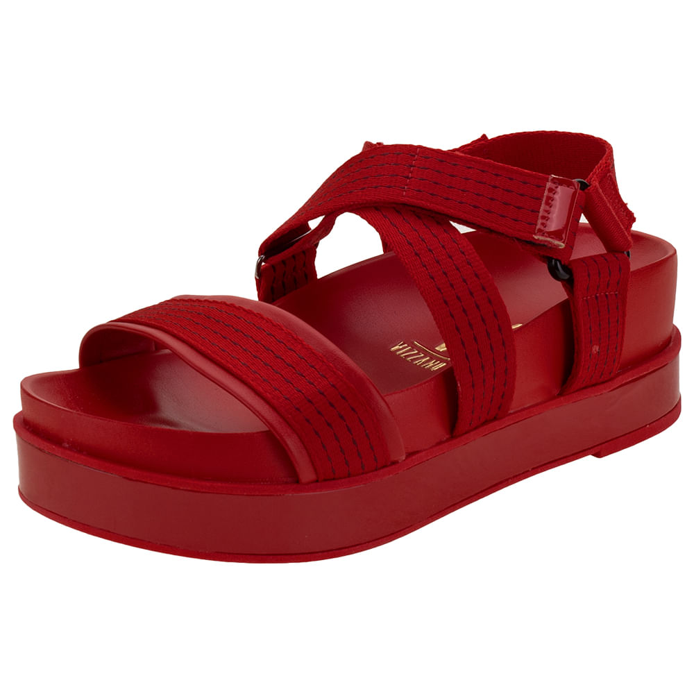 Sandália Feminina Flatform Vizzano 6435107 Vermelho cloviscalcados