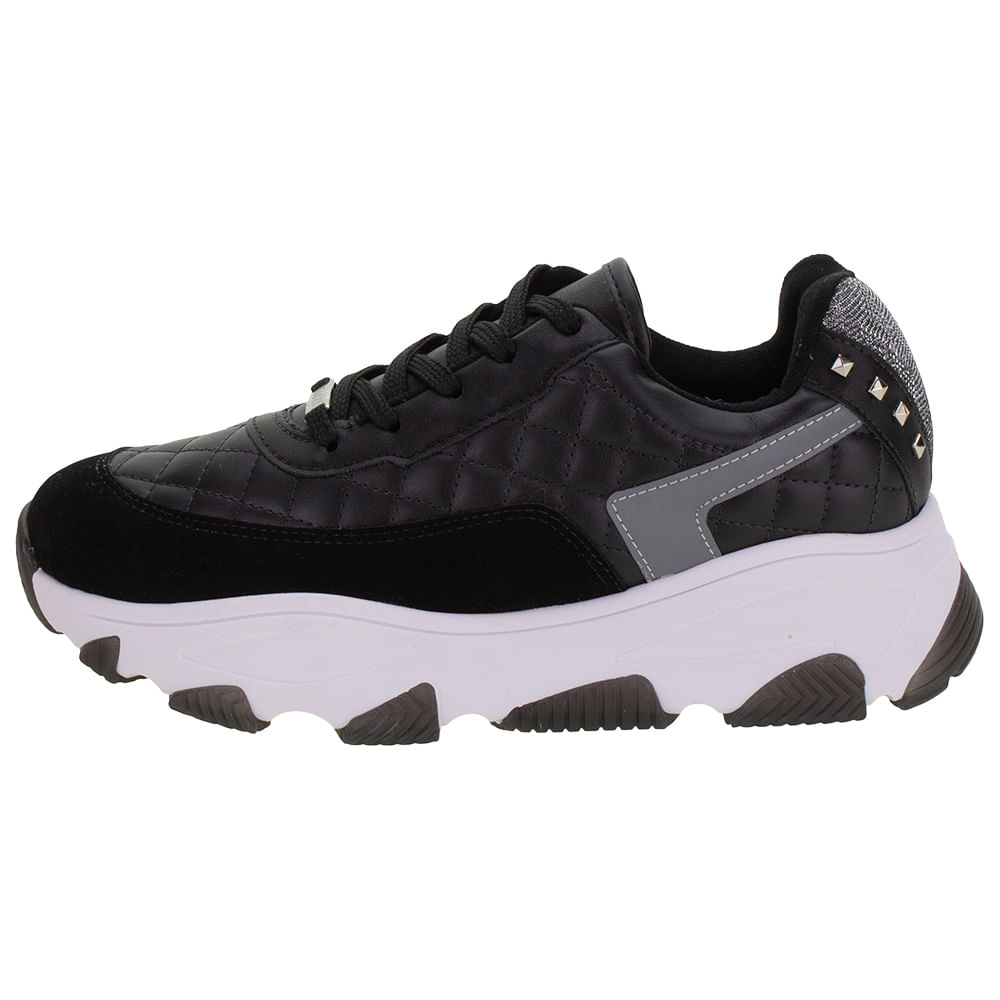 ちな Tênis Feminino Chunky Vizzano - 1343102 Preto - cloviscalcados