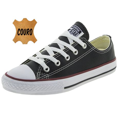 Tênis Converse All Star Infantil Couro com Velcro - CT0420 Branco - Rio Sul  Calçados