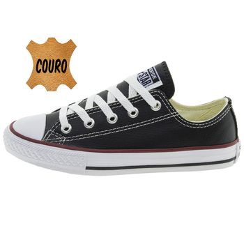 Tênis Converse All Star Infantil Couro com Velcro - CT0420 Preto - Rio Sul  Calçados