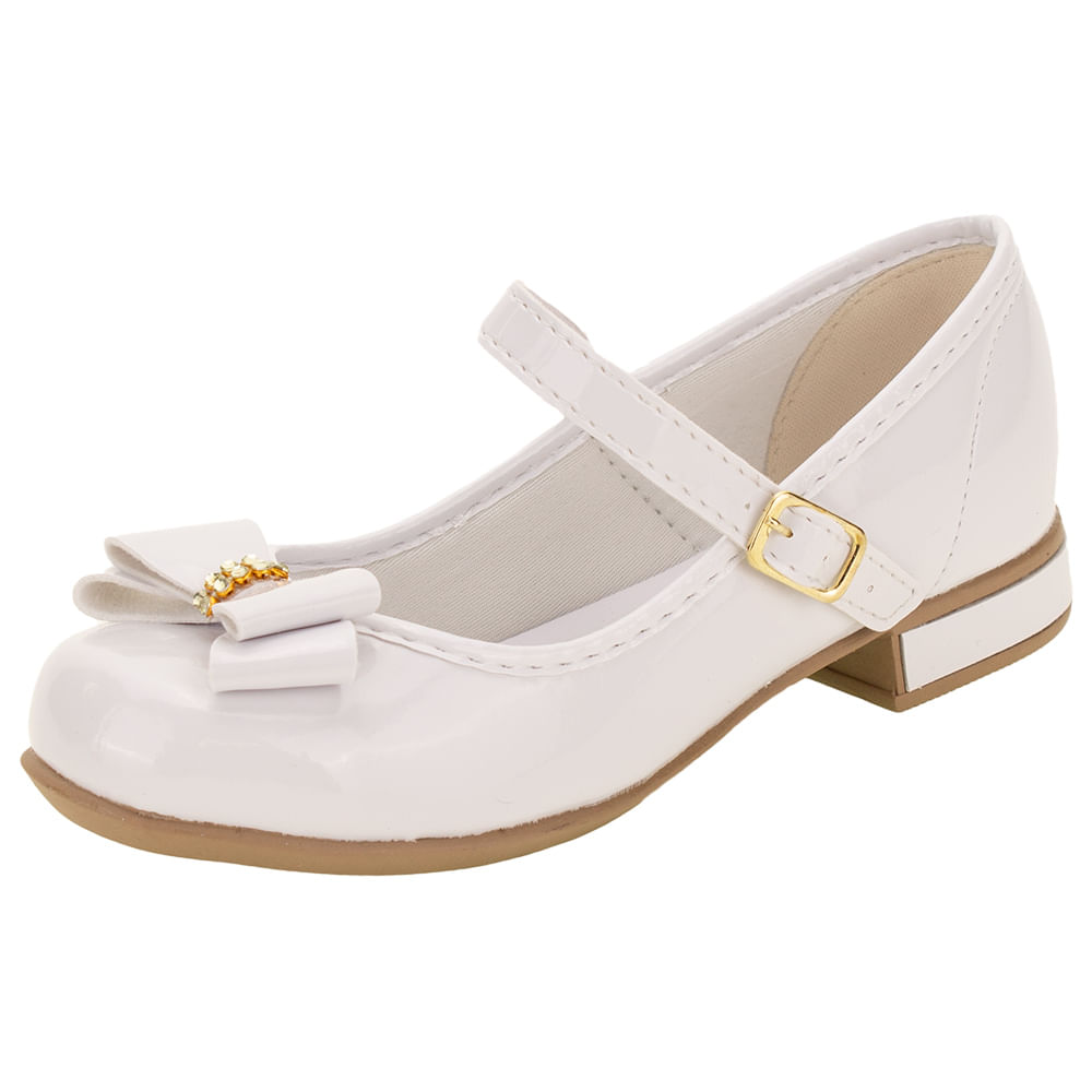 Sapato Infantil Feminino Bonekinha 330002 Branco 01 cloviscalcados