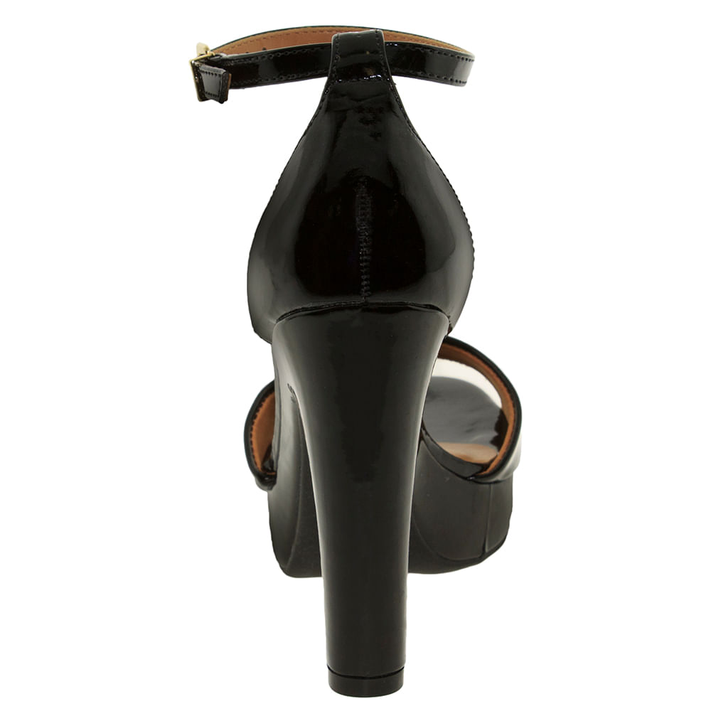 Sandália Feminina Salto Alto Verniz/Preto Vizzano 6292117