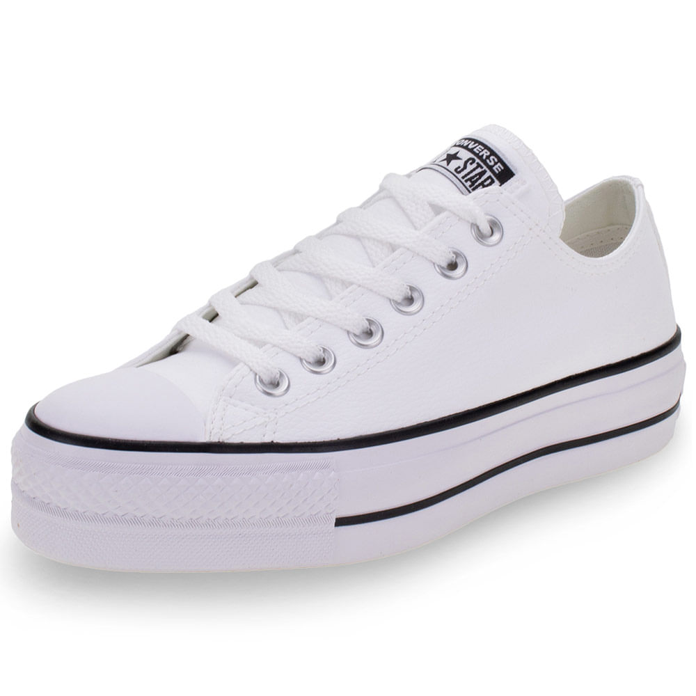 Star Chuck Taylor All Star Branco Couro 33 Tênis Converse All Star