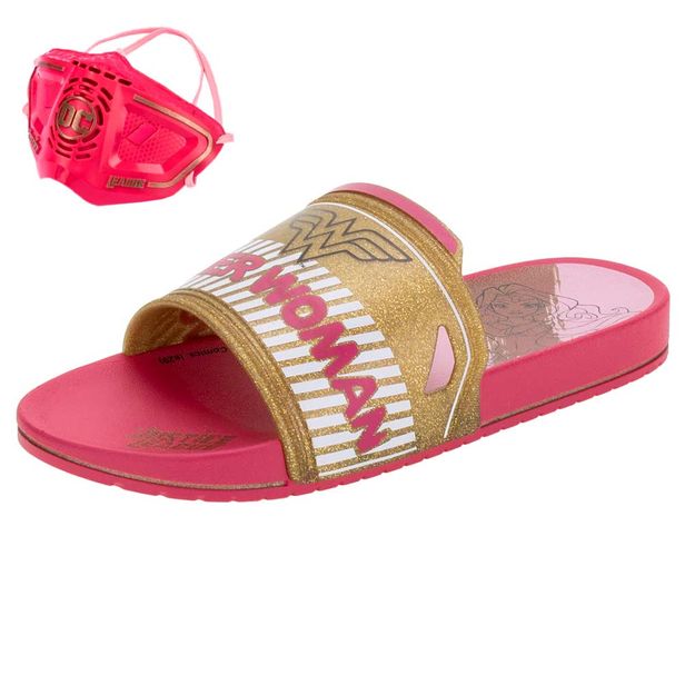 Chinelo Infantil Slide Liga da Justiça Grendene Kids - 22445 ROSA 25