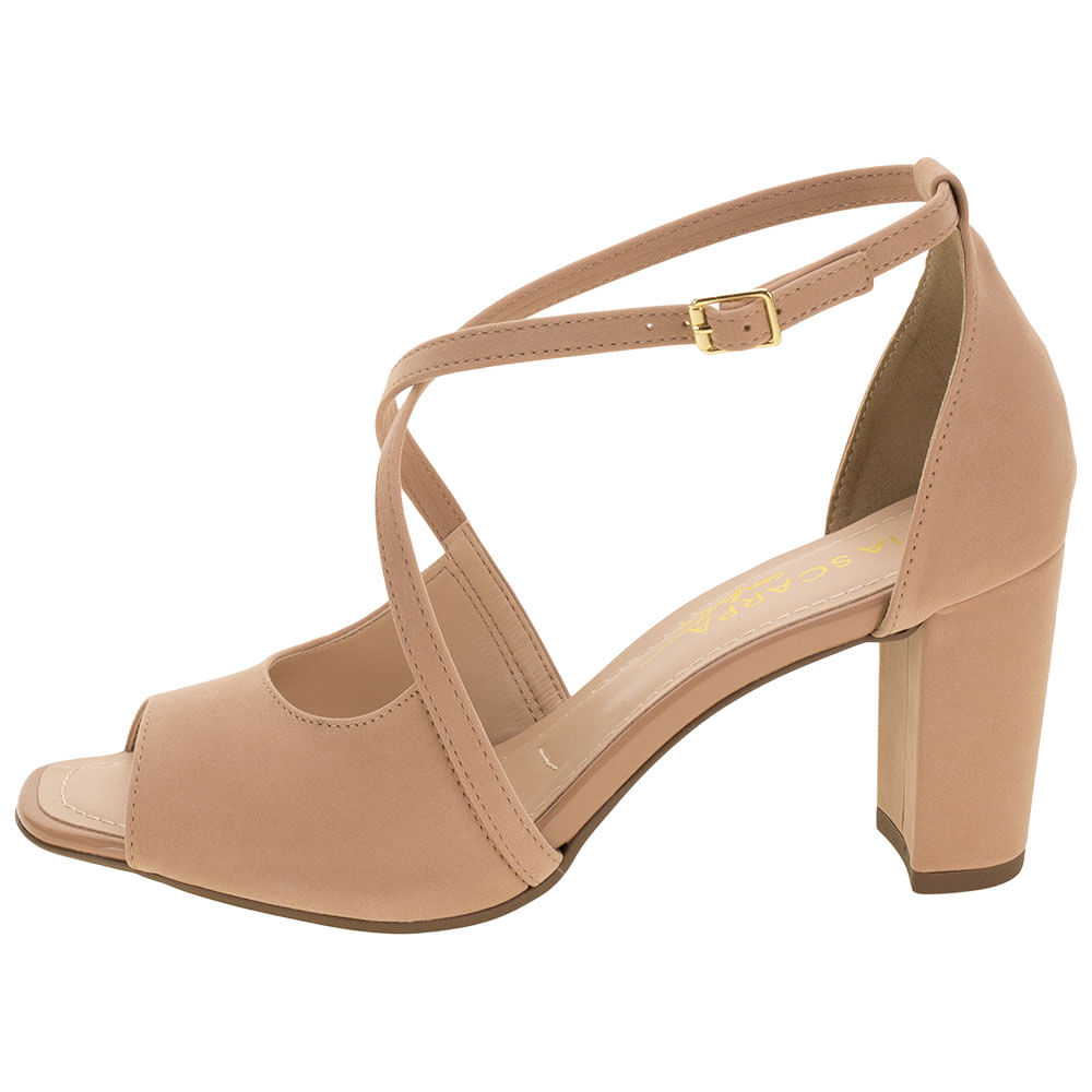 Sand Lia Sandalia Salto Grosso Via Scarpa Sandália Plataforma