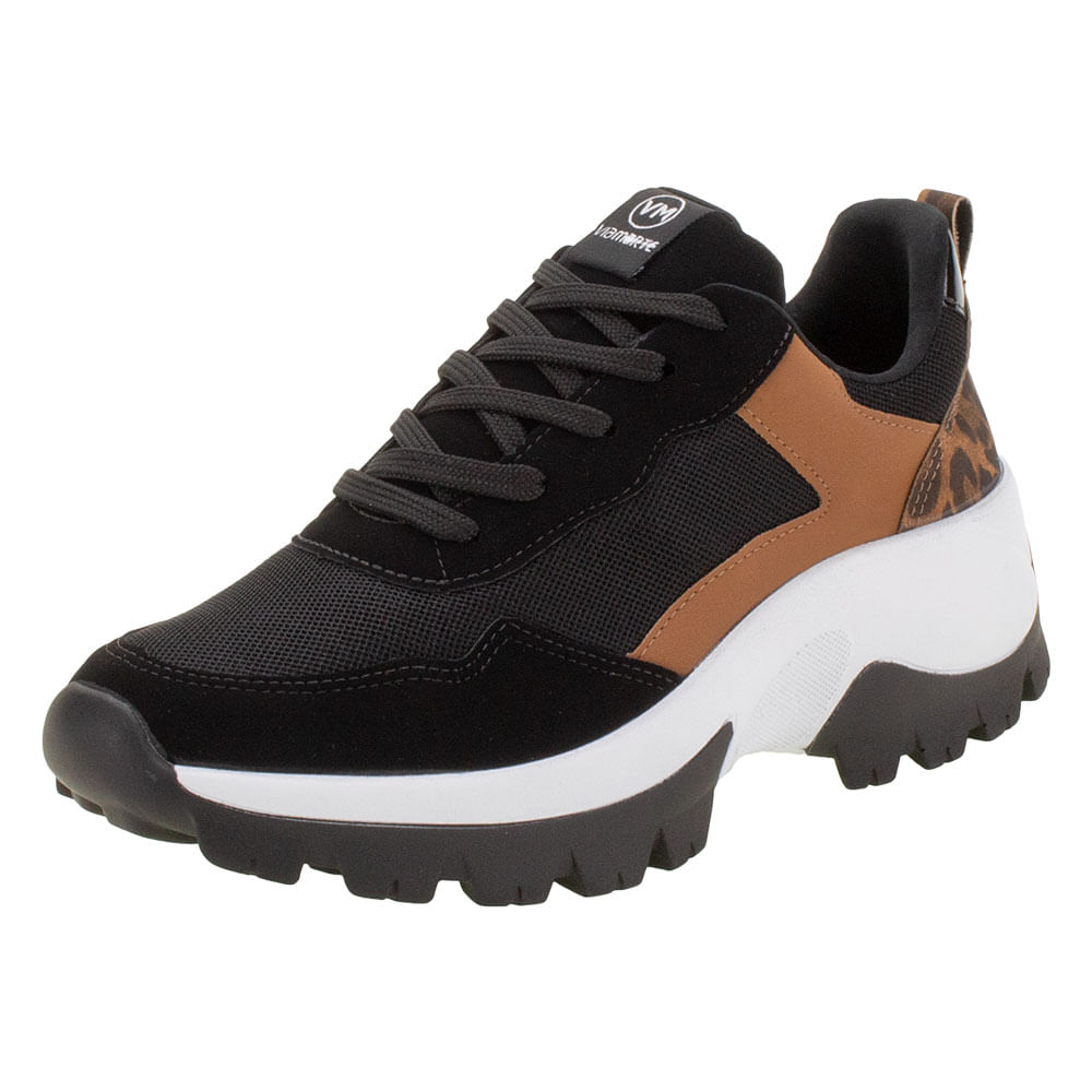 Netshoes Tenis Chunky Preto Feminino Tênis Casual Netshoes Tenis