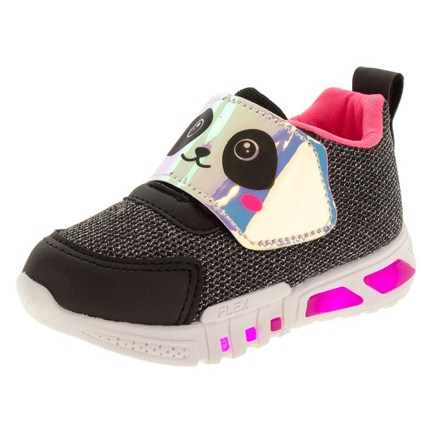 Tênis Infantil Led Minipé - MP2109 PRETO/ROSA 22