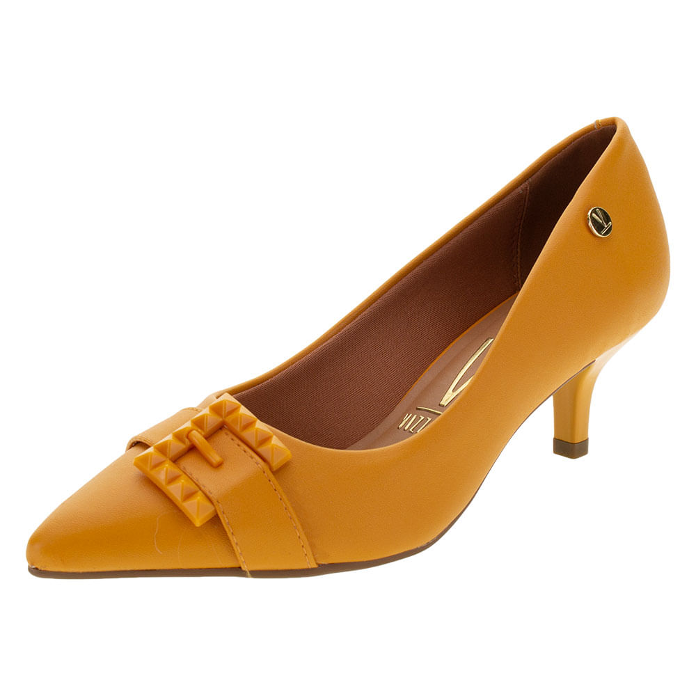 Sapato Feminino Salto Baixo Vizzano 1122870 AMARELO cloviscalcados